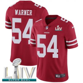 Nike San Francisco 49ers #54 Fred Warner Red Super Bowl LIV 2020 Team Color Mens Stitched NFL Vapor Untouchable Limited Jersey