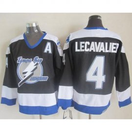 Tampa Bay Lightning #4 Vincent Lecavalier Black CCM Throwback Stitched NHL Jersey