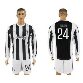 Juventus #24 Rugani Home Long Sleeves Soccer Club Jersey