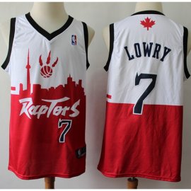 Raptors #7 Kyle Lowry White/Red Basketball Swingman City Edition Jersey