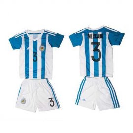 Argentina #3 Mercado Home Kid Soccer Country Jersey