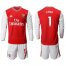 Arsenal #1 Leno Red Home Long Sleeves Soccer Club Jersey