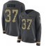 Nike Miami Dolphins #37 Myles Gaskin Anthracite Salute to Service Womens Stitched NFL Limited Therma Long Sleeve Jersey