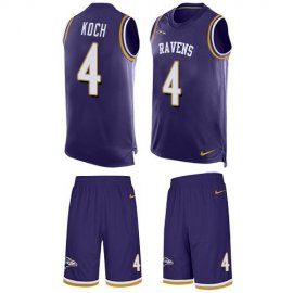 Nike Baltimore Ravens #4 Sam Koch Purple Team Color Mens Stitched NFL Limited Tank Top Suit Jersey