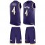 Nike Baltimore Ravens #4 Sam Koch Purple Team Color Mens Stitched NFL Limited Tank Top Suit Jersey