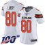 Nike Cleveland Browns #80 Jarvis Landry White Womens Stitched NFL 100th Season Vapor Limited Jersey