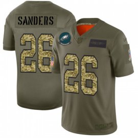 Philadelphia Eagles #26 Miles Sanders Mens Nike 2019 Olive Camo Salute To Service Limited NFL Jersey