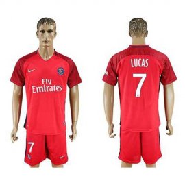 Paris Saint-Germain #7 Lucas Red Soccer Club Jersey