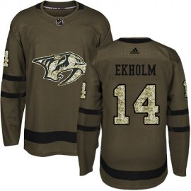 Adidas Nashville Predators #14 Mattias Ekholm Green Salute to Service Stitched Youth NHL Jersey