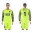 Atletico Madrid #1 Moya Shiny Green Goalkeeper Long Sleeves Soccer Club Jersey