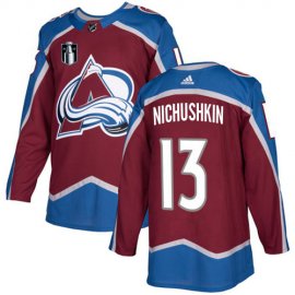 Adidas Colorado Avalanche #13 Valeri Nichushkin Burgundy Youth 2022 Stanley Cup Final Patch Home Authentic Stitched NHL Jersey Youth