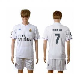 Real Madrid #7 Ronaldo White Home Soccer Club Jersey