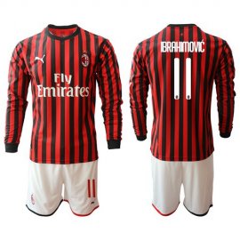 AC Milan #11 Brahimovic Home Long Sleeves Soccer Club Jersey