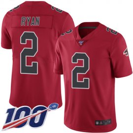Nike Atlanta Falcons #2 Matt Ryan Red Mens Stitched NFL Limited Rush 100th Season Jersey