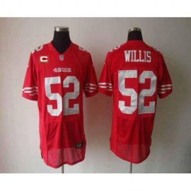 Nike San Francisco 49ers #52 Patrick Willis Red Team Color With C Patch Mens Stitched NFL Elite Jersey