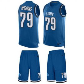 Nike Detroit Lions #79 Kenny Wiggins Blue Team Color Mens Stitched NFL Limited Tank Top Suit Jersey
