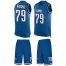 Nike Detroit Lions #79 Kenny Wiggins Blue Team Color Mens Stitched NFL Limited Tank Top Suit Jersey