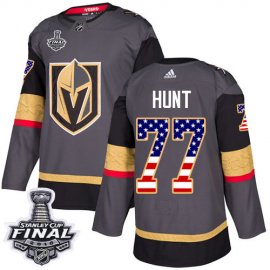 Adidas Vegas Golden Knights #77 Brad Hunt Grey Home Authentic USA Flag 2018 Stanley Cup Final Stitched Youth NHL Jersey