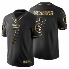 Pittsburgh Steelers #7 Ben Roethlisberger Mens Nike Black Golden Limited NFL 100 Jersey