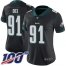 Nike Philadelphia Eagles #91 Fletcher Cox Black Alternate Womens Stitched NFL 100th Season Vapor Limited Jersey