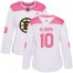 Adidas Boston Bruins #10 Anders Bjork White/Pink Authentic Fashion Womens Stitched NHL Jersey