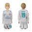 Real Madrid #19 Modric Home Long Sleeves Kid Soccer Club Jersey