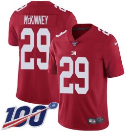 Nike New York Giants #29 Xavier McKinney Red Alternate Mens Stitched NFL 100th Season Vapor Untouchable Limited Jersey