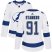 Adidas Tampa Bay Lightning #91 Steven Stamkos White Road Authentic Womens Stitched NHL Jersey