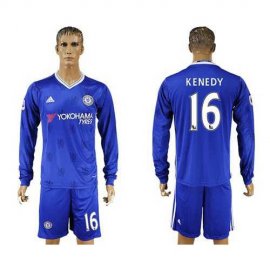 Chelsea #16 Kenedy Home Long Sleeves Soccer Club Jersey