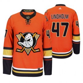 Anaheim Ducks #47 Hampus Lindholm Mens 2019-20 Third Orange Alternate Stitched NHL Jersey