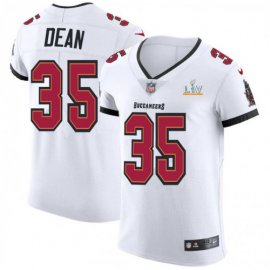 Tampa Bay Buccaneers #35 Jamel Dean Mens Super Bowl LV Bound Nike White Vapor Elite Jersey