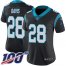 Nike Carolina Panthers #28 Mike Davis Black Team Color Womens Stitched NFL 100th Season Vapor Untouchable Limited Jersey