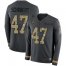 Nike Jacksonville Jaguars #47 Joe Schobert Anthracite Salute to Service Mens Stitched NFL Limited Therma Long Sleeve Jersey