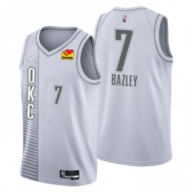 Oklahoma City Oklahoma City Thunder #7 Darius Bazley Mens Nike Gray 2021/22 Swingman NBA Jersey – City Edition Mens
