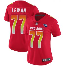Nike Tennessee Titans #77 Taylor Lewan Red Womens Stitched NFL Limited AFC 2018 Pro Bowl Jersey