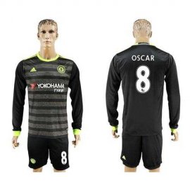 Chelsea #8 Oscar Sec Away Long Sleeves Soccer Club Jersey