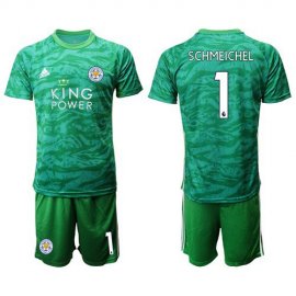 Leicester City #1 Schmeichel Green Goalkeeper Soccer Club Jersey
