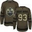 Adidas Edmonton Oilers #93 Ryan Nugent-Hopkins Green Salute to Service Stitched Youth NHL Jersey