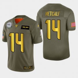 Seattle Seahawks #14 DK Metcalf Mens Nike Olive Gold 2019 Salute to Service Limited NFL 100 Jersey