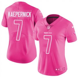 Nike San Francisco 49ers #7 Colin Kaepernick Pink Womens Stitched NFL Limited Rush Fashion Jersey