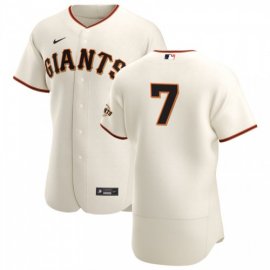 San Francisco Giants #7 Donovan Solano Mens Nike Cream Home 2020 Authentic Player MLB Jersey