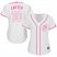 Cleveland Indians #30 Joe Carter White/Pink Fashion Womens Stitched MLB Jersey