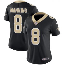 Nike New Orleans Saints #8 Archie Manning Black Team Color Womens Stitched NFL Vapor Untouchable Limited Jersey