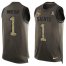 Nike New Orleans Saints #1 Who Dat Green Mens Stitched NFL Limited Salute To Service Tank Top Jersey