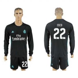 Real Madrid #22 Isco Away Long Sleeves Soccer Club Jersey