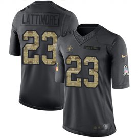 Nike New Orleans Saints #23 Marshon Lattimore Black Mens Stitched NFL Limited 2016 Salute To Service Jersey