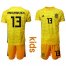 Spain #13 Arrizabalaga Yellow Goalkeeper Kid Soccer Country Jersey