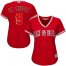 Los Angeles Angels #9 Tommy La Stella Red Alternate Womens Stitched MLB Jersey