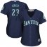 Seattle Mariners #23 Nelson Cruz Navy Blue Alternate Womens Stitched MLB Jersey