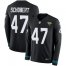 Nike Jacksonville Jaguars #47 Joe Schobert Black Team Color Mens Stitched NFL Limited Therma Long Sleeve Jersey